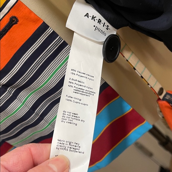 RARE, Akris Punto Reversible Multicolor Striped Rain Jacket - Picture 5 of 8